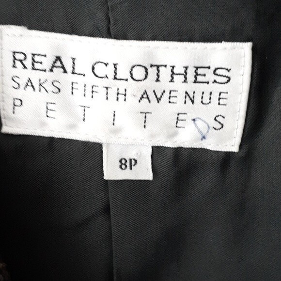 Saks Fifth Avenue jacket 8p 8 p black tan blazer quiet luxury old money classic - Picture 3 of 7